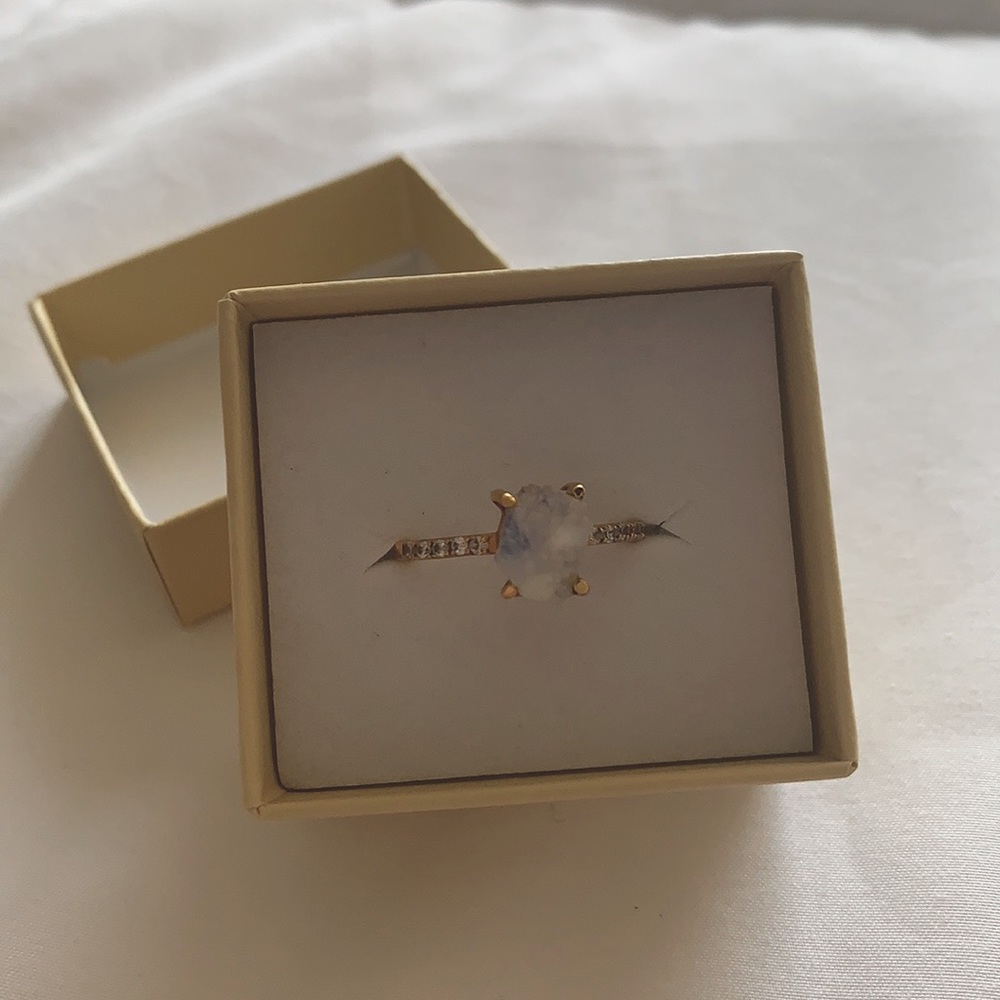 Moonstone 14K Yellow Gold Vermeil Ring